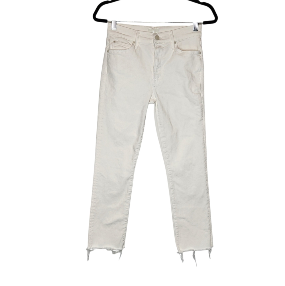 Mother The Rascal Crop Fray Jeans In Cream Puffs 26